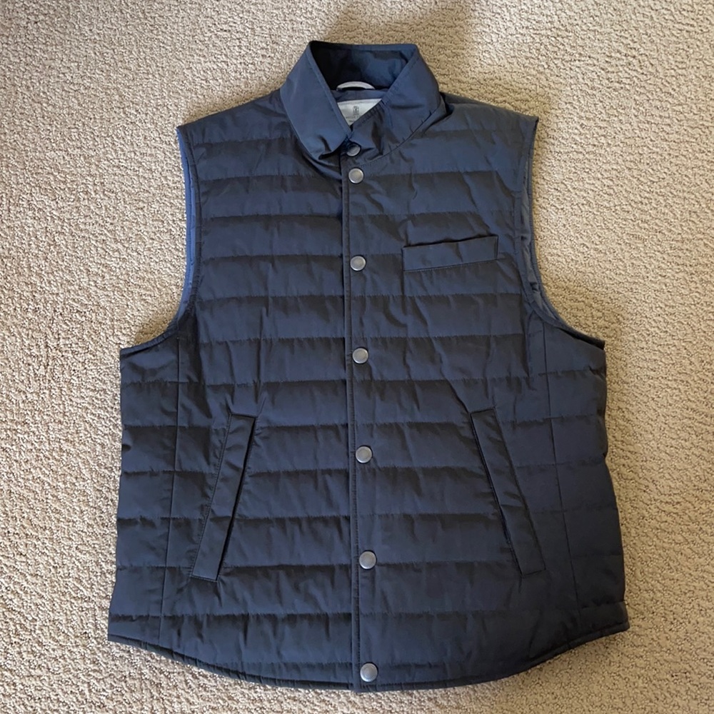 Men’s Army Green Brunello Cucinelli Lightweight Vest